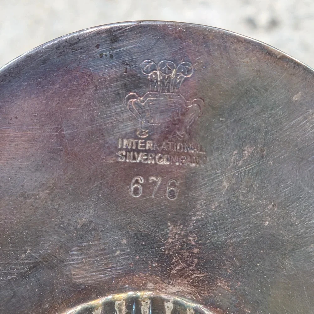 International Silver Company Shell Dish Silver‎ Plate Footed Trinket Tray 676